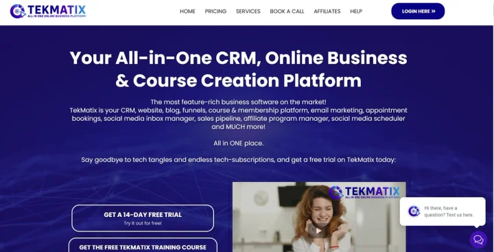 Screenshot of Tekmatix website