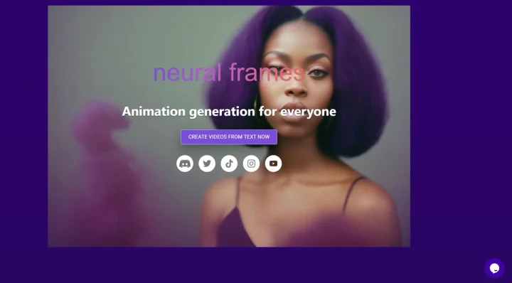 Screenshot of Neural frames website