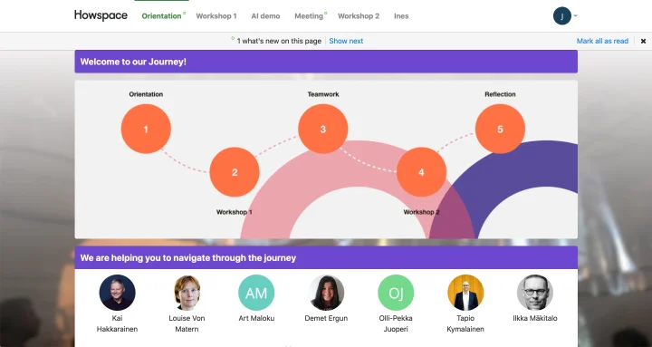 Screenshot of Howspace website