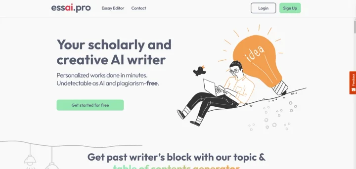 Screenshot of Essai Pro website