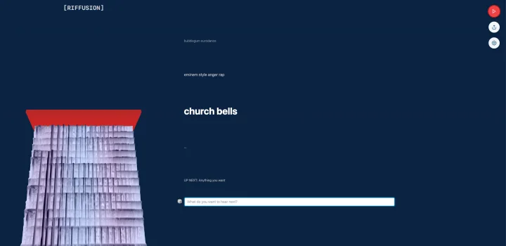 Screenshot of Riffusion website