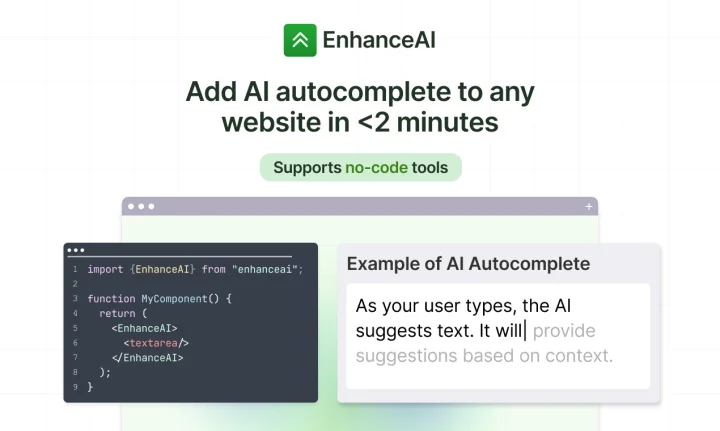 Screenshot of EnhanceAI website