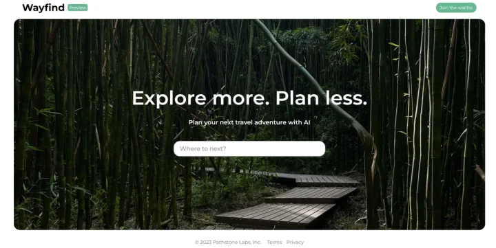 Screenshot of Wayfind website