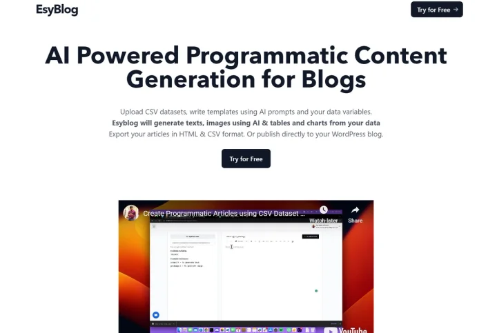 Screenshot of Esyblog website