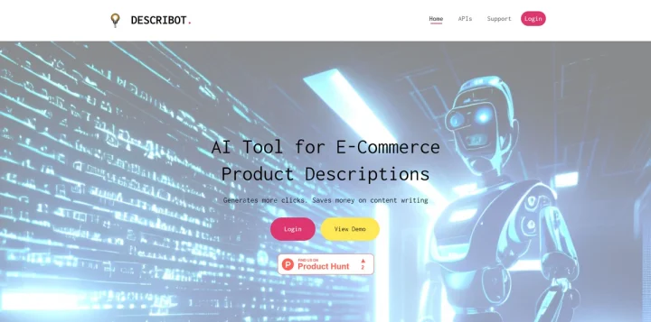 Screenshot of Describot website