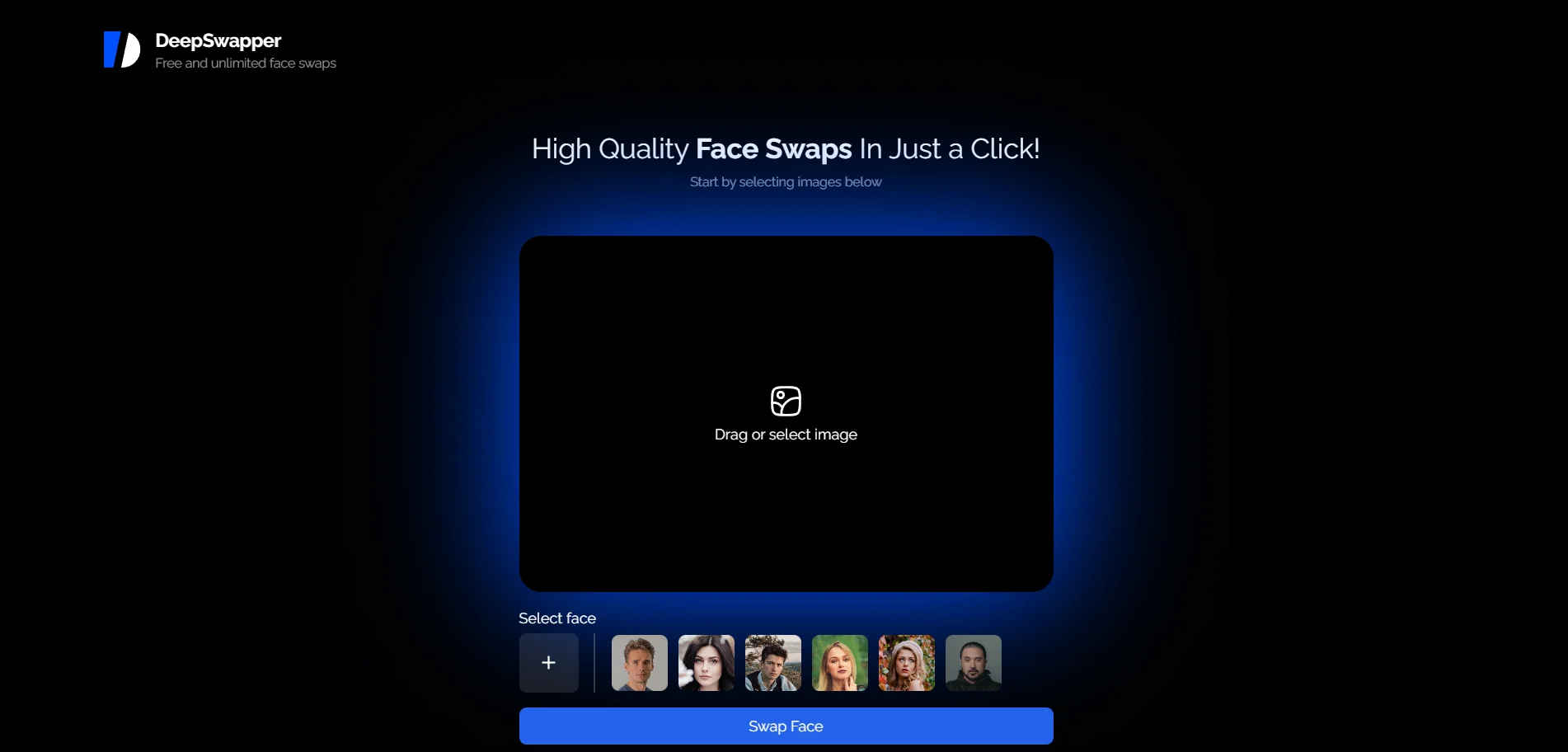Screenshot of DeepSwapper website