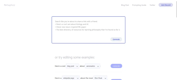 Screenshot of Metaphor Systems website
