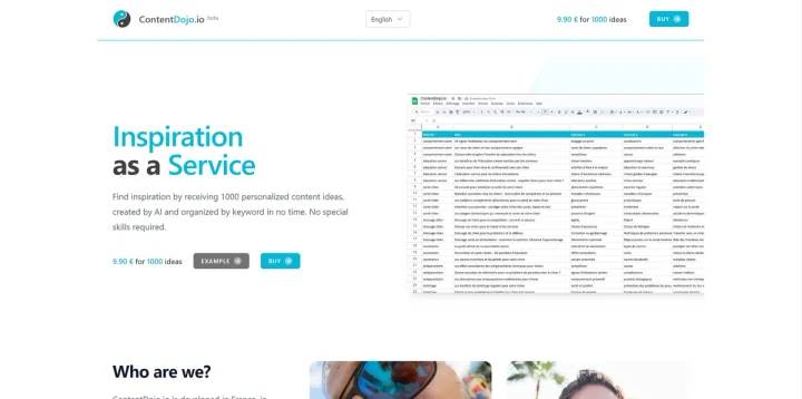 Screenshot of ContentDojo.io website