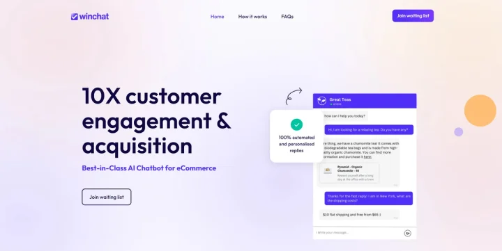 Screenshot of Winchat website