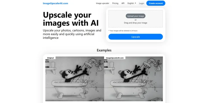 Screenshot of Image Upscaler website