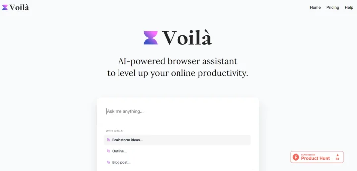 Screenshot of Voilà website