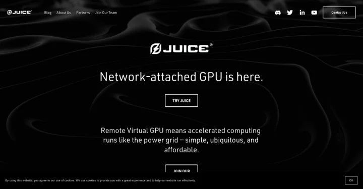 Screenshot of Juice website