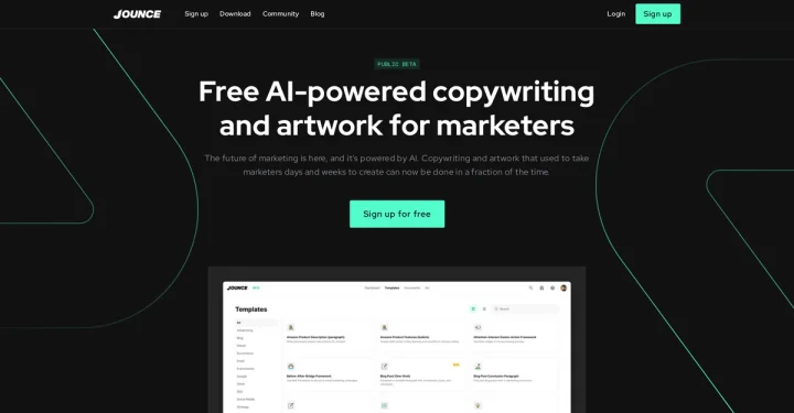 Screenshot of Jounce AI website
