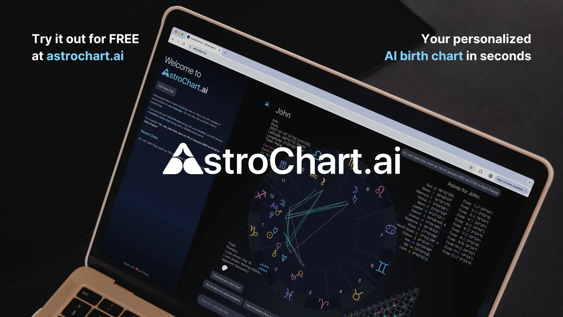 Screenshot of AstroChart.ai website