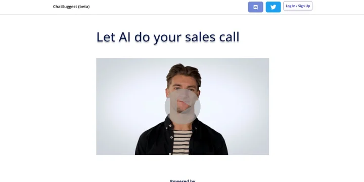 Screenshot of ChatSuggest website