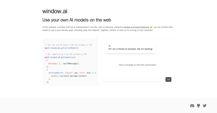 Screenshot of Window.ai website