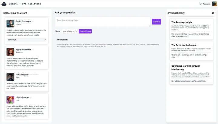 Screenshot of openai-bot website