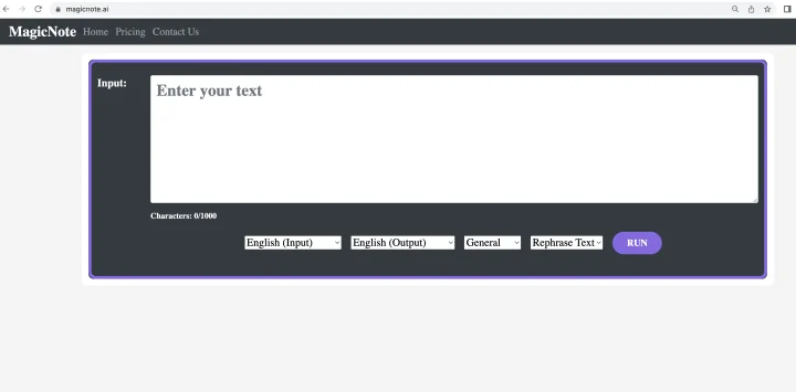 Screenshot of MagicNote (Pre-Launch) website
