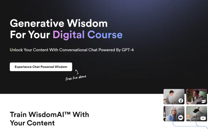 Screenshot of Wisdomai website