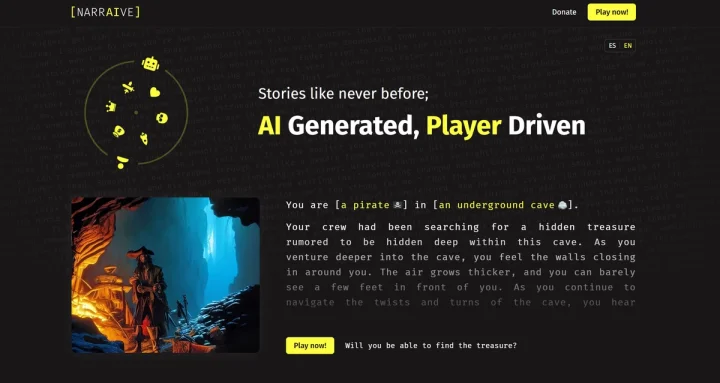 Screenshot of Narraive website