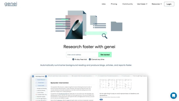 Screenshot of Genei website