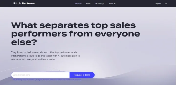 Screenshot of Pitch Patterns website