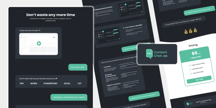 Screenshot of ContentChat website