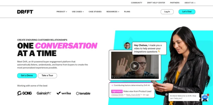 Screenshot of Drift website