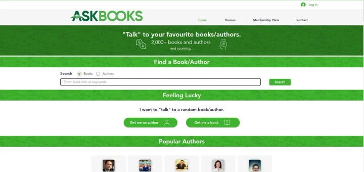 Screenshot of AskBooks website