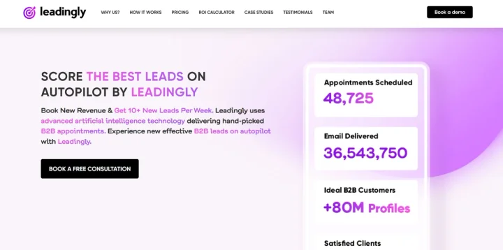 Screenshot of Leadingly website