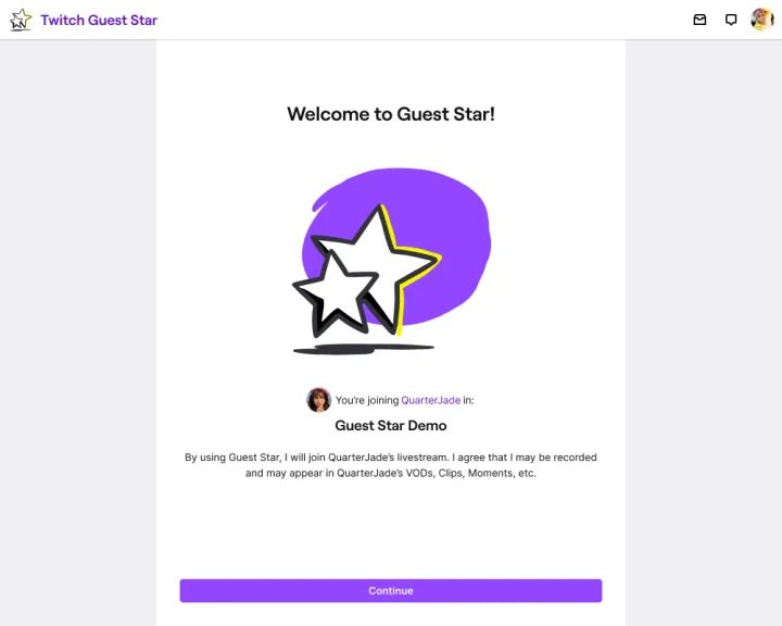 Screenshot of Twitch website