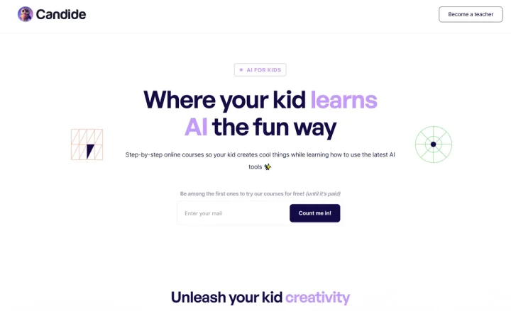 Screenshot of CandideAI website