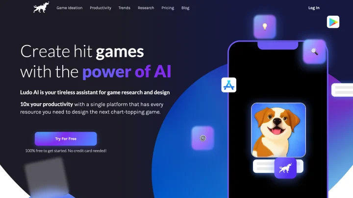 Screenshot of Ludo AI website