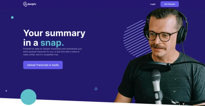 Screenshot of Deciphr Ai website