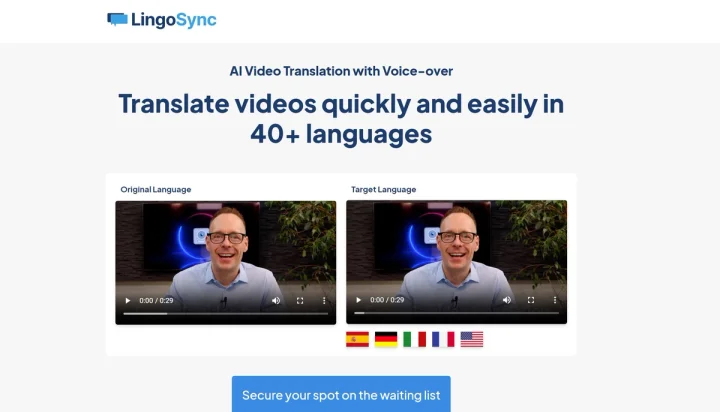 Screenshot of Lingosync website