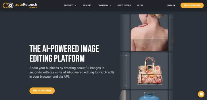 Screenshot of autoRetouch website