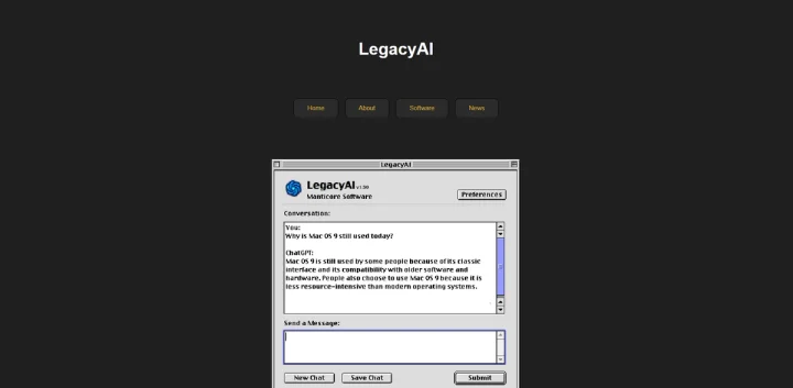 Screenshot of Legacy AI website