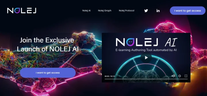 Screenshot of Nolej website