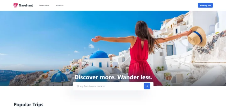 Screenshot of Travelnaut website