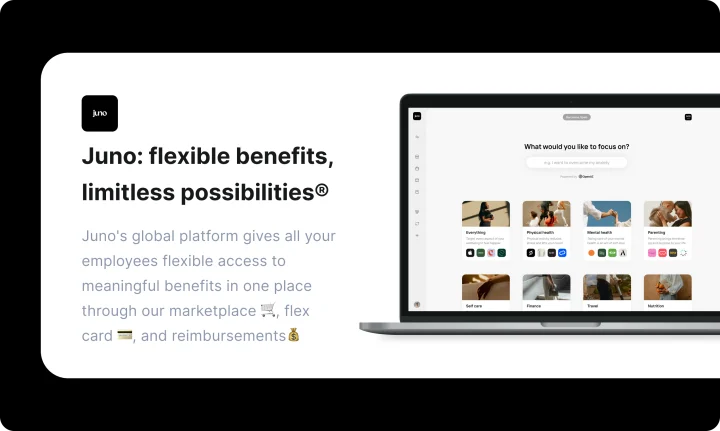 Screenshot of Juno for Startups website