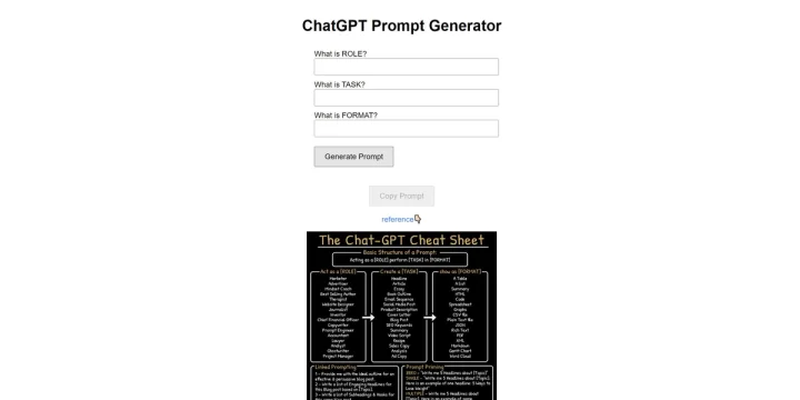 Screenshot of ChatGPT Prompt Generator website