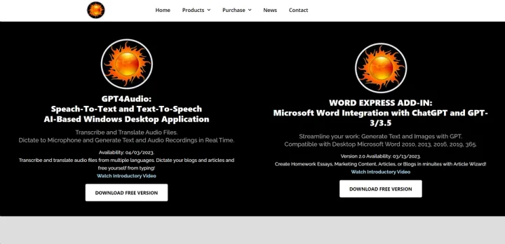 Screenshot of GPT4Audio website
