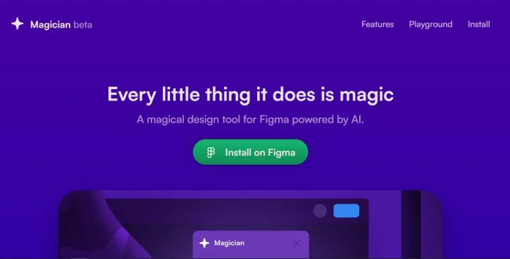 Screenshot of Magician (Figma) website
