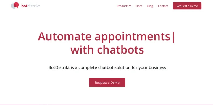 Screenshot of BotDistrikt website
