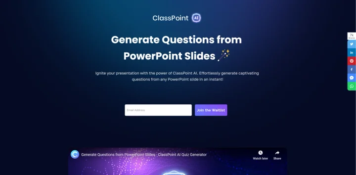 Screenshot of ClassPoint AI website