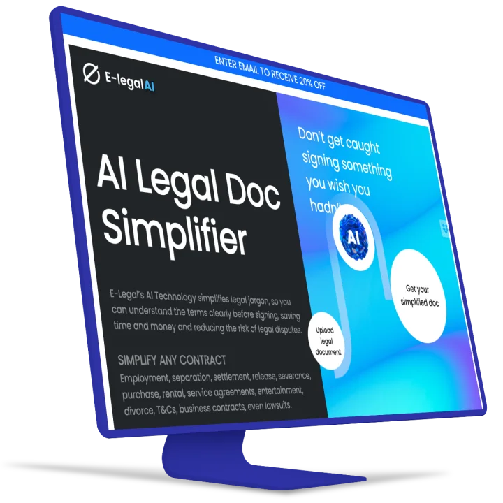 Screenshot of E-Legal AI website