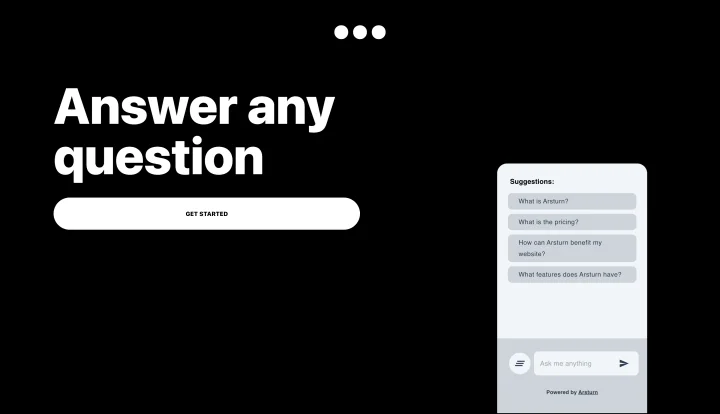 Screenshot of Arsturn AI website