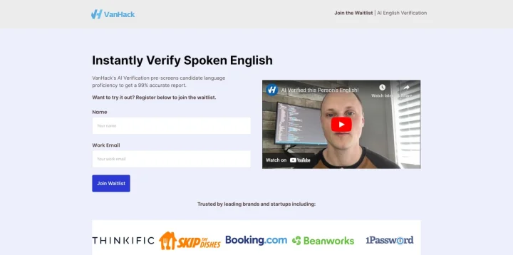Screenshot of VasnHack website