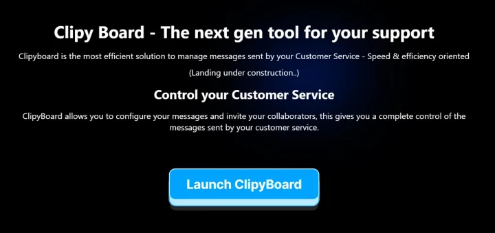 Screenshot of ClipyBoard website