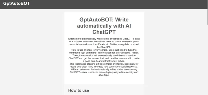 Screenshot of GPTAutoBot website